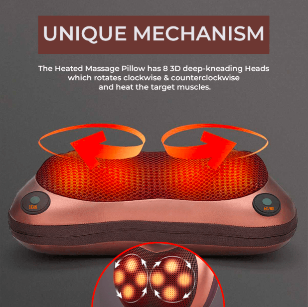 Mo Cuishle Shiatsu Neck Back Massager Pillow with Heat Deep Tissue Kneading
