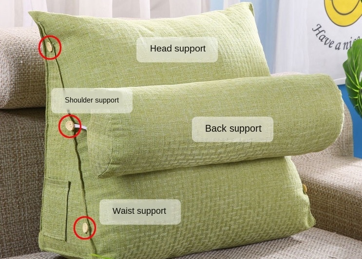 Backrest Pillow for Reading Bed Pillow for TV 100% Natural Linen