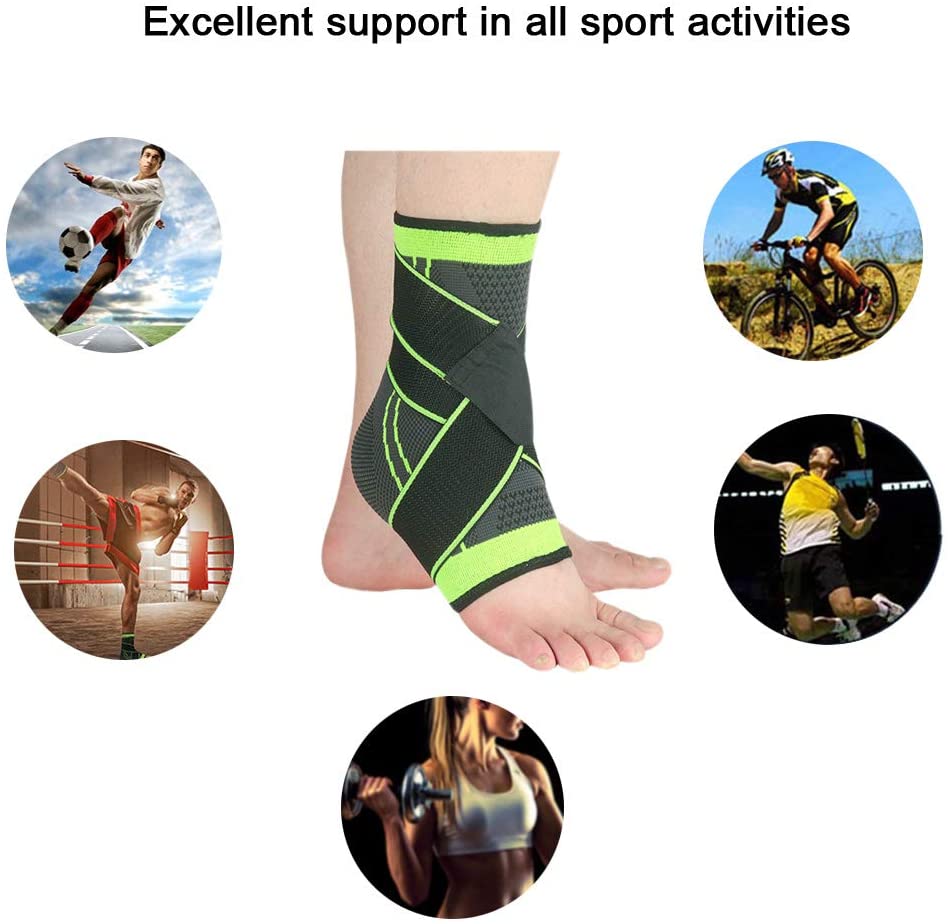 Foot Strap Ankle Support Brace Sports Injury Medical Pain Adjustable Elastic UK 