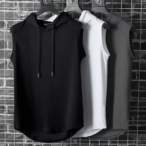 sleeveless shirt, sleeveless hoodie, gym shirt, workout shirt, sports shirt, hooded shirt, fitness shirt