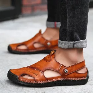 men sandals, summer sandals, leather sandals, slip on sandals