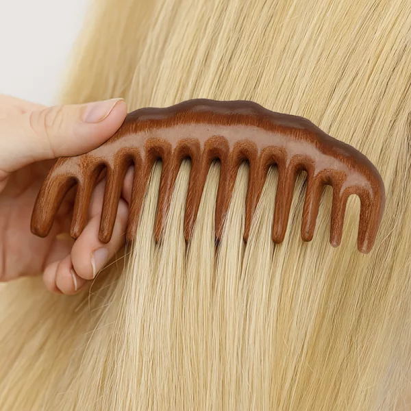 hair comb, wide tooth comb, wooden comb, detangle comb, sandalwood comb, anti static comb