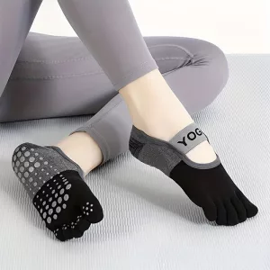grip socks, pilates socks, women socks, non slip socks, barre socks, five toe socks