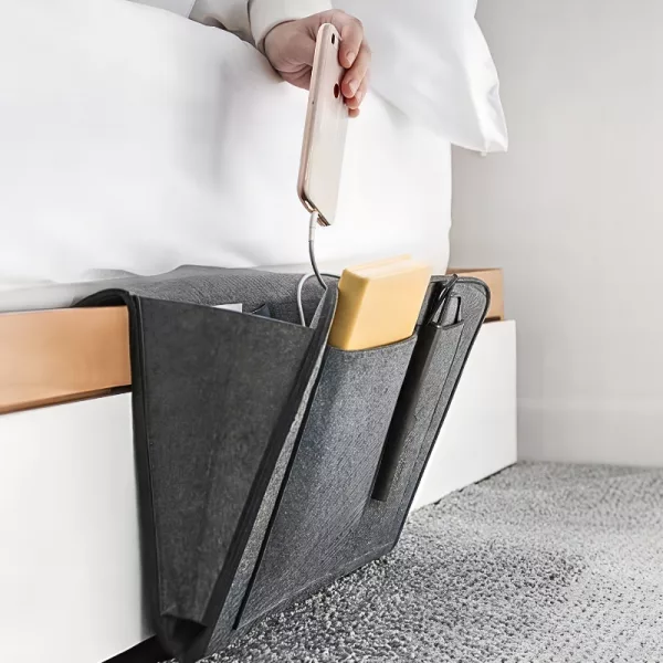 bedside caddy, bedside storage, bedside phone holder, bedside organizer, bedside book holder, bedside hanging storage