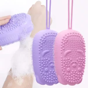 body scrubber, silicone scrubber, bath brush, exfoliating brush, silicone brush, bubble brush