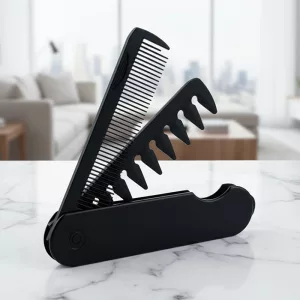 folding comb, two in one comb set, portable comb, pocket comb, hair styling tool