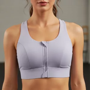 front zipper sports bra, high impact sports bra, quick drying sports bra, high support sports bra