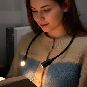 flexible neck lamp, lightweight neck lamp, neck reading light around the neck, reading light