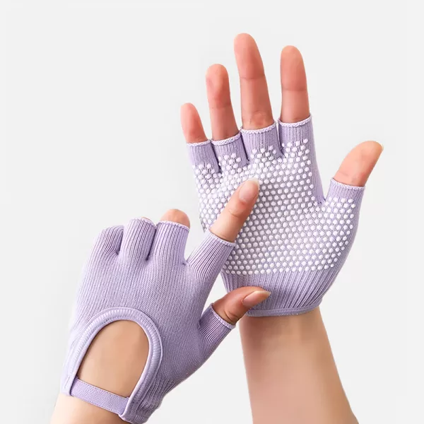 cotton half finger gloves, pilates grip gloves, fingerless sports gloves