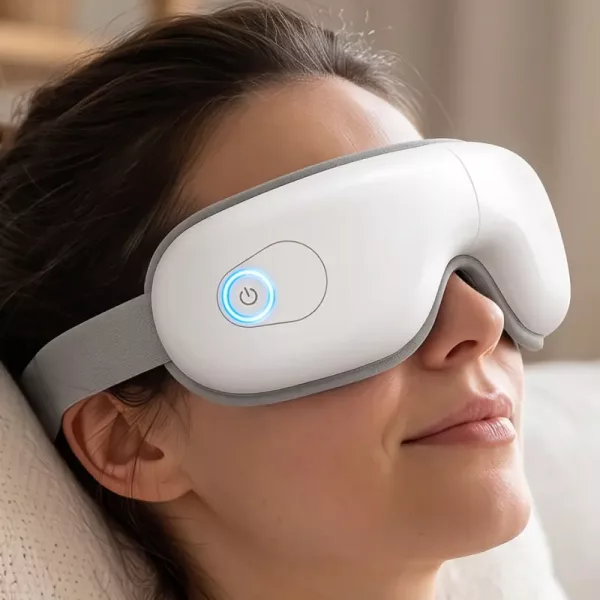 vibrating eye massager, hot compress for eyes, heated eye mask, eye massager mask