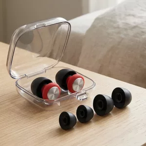 1 Pair Silicone Noise-Cancelling Sleeping Earplugs with Case