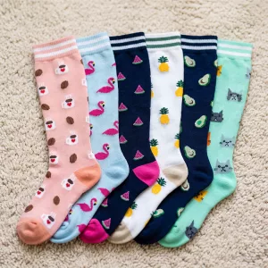 6 Pairs Soft Breathable Knee-High Compression Socks