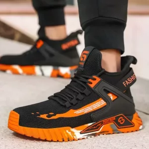 Breathable Anti-Puncture Safety Shoes Non-Slip High Top Work Sneakers