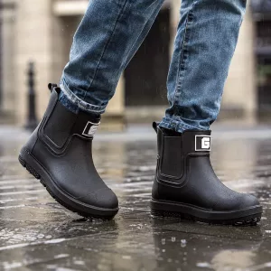 Stylish Slip-On Ankle Rain Boots Waterproof Non-Slip Shoes