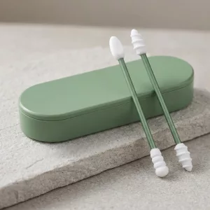 2pcs Reusable Silicone Swabs with Box