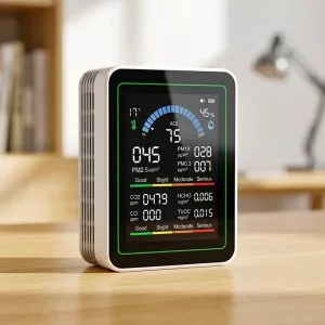 10-In-1 Air Quality Monitor Carbon Dioxide Detector with Temperature and Humidity Display