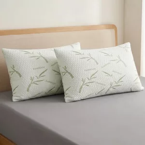2pcs Elegant Waterproof Bamboo Zipper Pillowcases