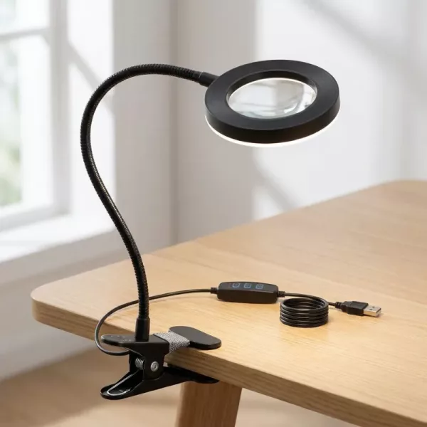 clip-on magnifying glass, magnifying glass with led, desk magnifier