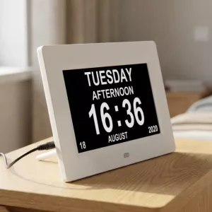 alarm clock with calendar, digital clock with day and date, digital clock calendar