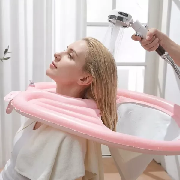 inflatable shampoo basin, hair washing basin, inflatable hair washing basin, portable shampoo bowl, portable hair washing sink, portable hair wash basin